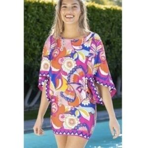 Trina Turk Sevilla Psychedelic Swim Bathing Suit Cover Up Dress Nwt